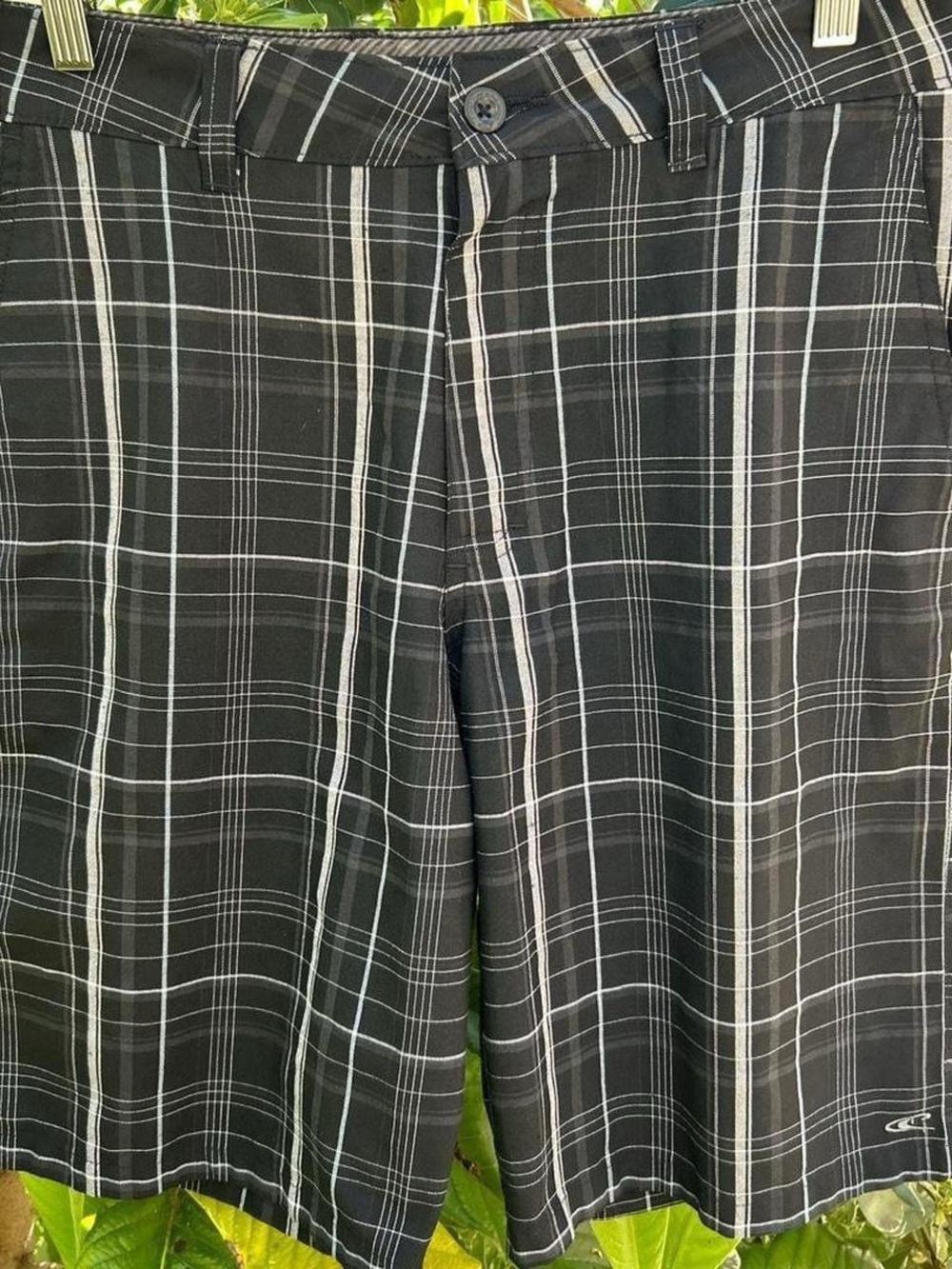 O’Neill Black Gray Plaid Walking Shorts Men’s 32 Surf Skate